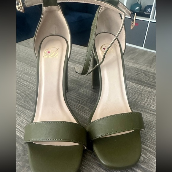 olive green strappy heels